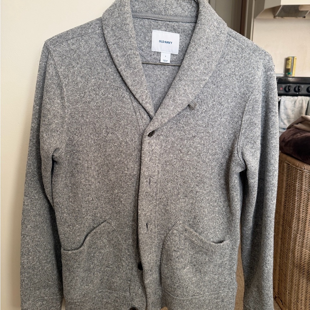 Old Navy Gray Shawl Collar Button-Up Cardigan - Picture 2 of 2